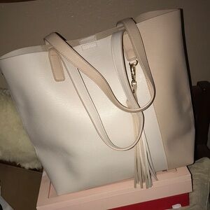 Elegant Cream and Tan Tote Bag